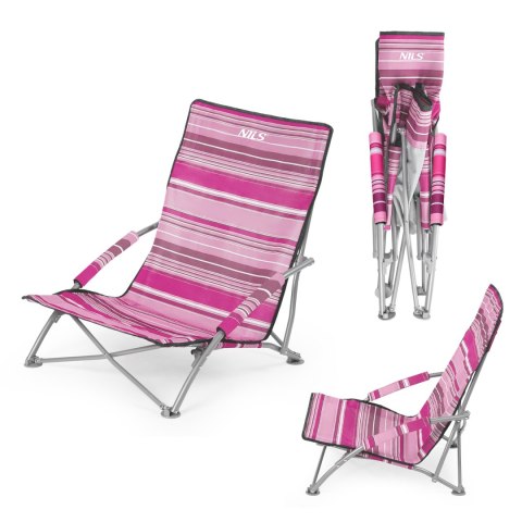 NILS CAMP NC3035 KRZESŁO PLAŻOWE RÓŻOWE NILS