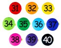 Poduszki KODURA 3 cm zestaw Liczby 31-40 zestaw 10 szt. AKSON