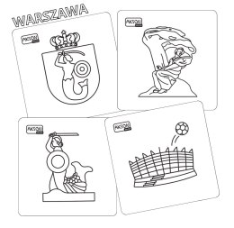 Karty do zabaw WARSZAWA zestaw 15 szt. do kolorowania