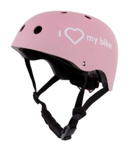 Kask M dla dzieci 3-7 lat HEART BIKE z lampką LED różowy