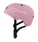 Kask M dla dzieci 3-7 lat HEART BIKE z lampką LED różowy