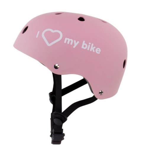 Kask M dla dzieci 3-7 lat HEART BIKE z lampką LED różowy