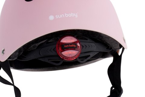 Kask M dla dzieci 3-7 lat HEART BIKE z lampką LED różowy