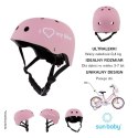 Kask M dla dzieci 3-7 lat HEART BIKE z lampką LED różowy