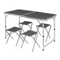 NILS CAMP NC1633 STÓŁ I KRZESŁA ZESTAW CIEMNOSZARY NILS CAMP