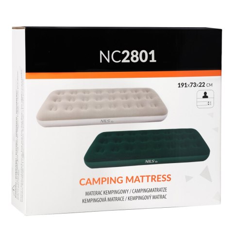NILS CAMP NC2801 MATERAC TURYSTYCZNY DMUCHANY 191X73X22 CM BEŻOWY NILS CAMP