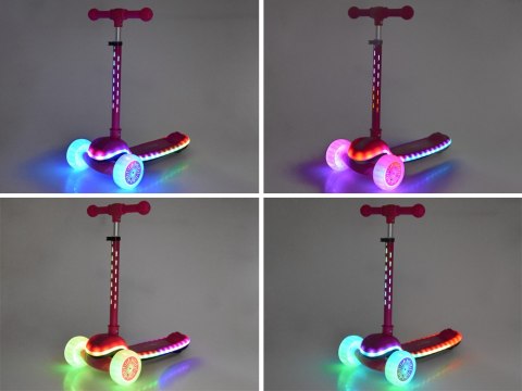 Balansowa hulajnoga SCOOTER 3-kołowa KOLOROWE ŚWIATEŁKA i MUZYKA SP0812