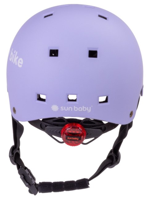 Kask rowerowy dla dzieci perfect fit FLOWER BIKE - Love 2 RIDE, rozm. S, 50-54 cm z lampką LED i klipsem magnetycznym Lawendowy