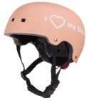 Kask rowerowy dla dzieci perfect fit FLOWER BIKE - Love 2 RIDE, rozm. S, 50-54 cm z lampką LED i klipsem magnetycznym Morelowy
