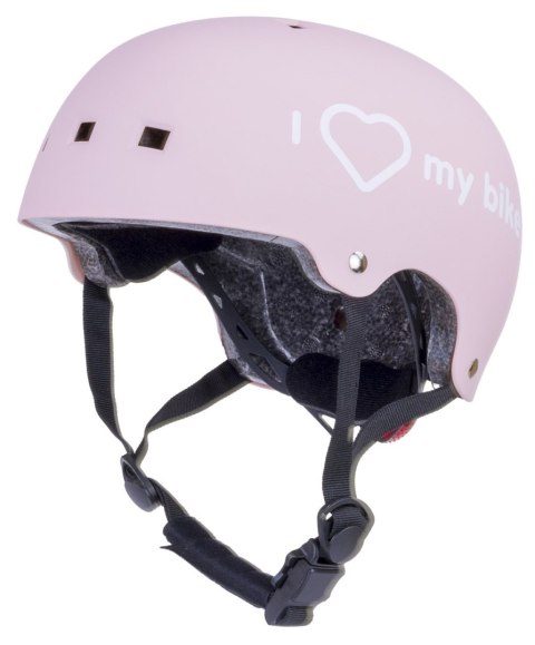 Kask rowerowy dla dzieci perfect fit HEART BIKE - Love 2 RIDE, rozm. S, 50-54 cm z lampką LED i klipsem magnetycznym Różowy