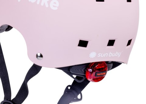 Kask rowerowy dla dzieci perfect fit HEART BIKE - Love 2 RIDE, rozm. S, 50-54 cm z lampką LED i klipsem magnetycznym Różowy