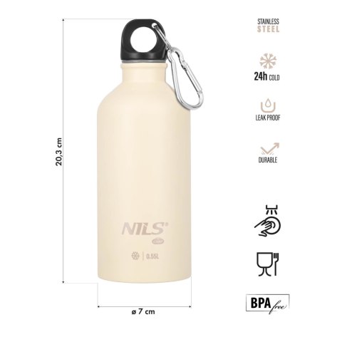 NILS CAMP NC3801 BUTELKA TURYSTYCZNA 550ML BEŻOWA NILS CAMP