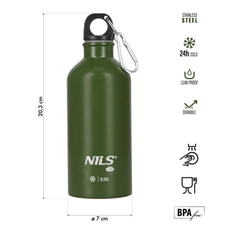 NILS CAMP NC3801 BUTELKA TURYSTYCZNA 550ML ZIELONA NILS CAMP