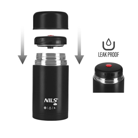 NILS CAMP NC3802 TERMOS OBIADOWY 1000ML CZARNY NILS CAMP