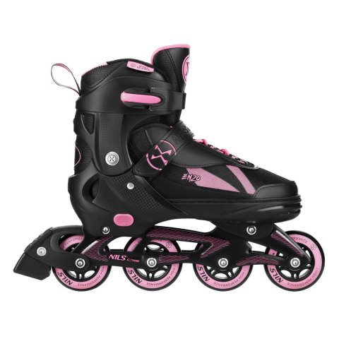 NILS EXTREME NH382 ŁYŻWOROLKI 2W1 ENZO RÓŻOWE ROZM. XS(28-31) Z WYM. PŁOZĄ HOKEJOWĄ NILS EXTREME