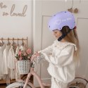 Kask rowerowy dla dzieci perfect fit FLOWER BIKE - Love 2 RIDE, rozm. S, 50-54 cm z lampką LED i klipsem magnetycznym Lawendowy