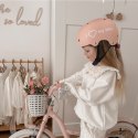 Kask rowerowy dla dzieci perfect fit FLOWER BIKE - Love 2 RIDE, rozm. S, 50-54 cm z lampką LED i klipsem magnetycznym Morelowy