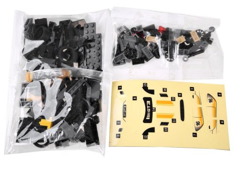 Klocki techniczne Sportowe auto SREBRNE 174-elementy + naklejki ZA4287