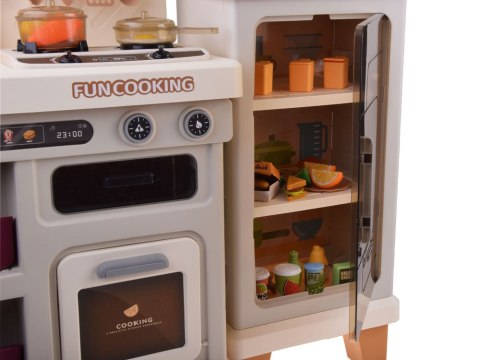 Interaktywna beżowa kuchnia dla dzieci + efekty: światło dźwięk para ZA5766