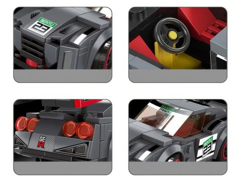Klocki techniczne Sportowe auto SZARE 166-elementów + naklejki ZA5743