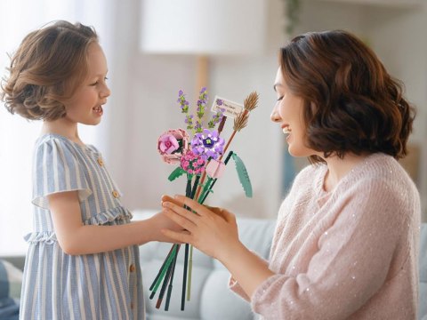 SERIA KWIATY Klocki konstrukcyjne Bukiet kolorowych kwiatów 547ele ZA5347