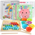 Układanka edukacyjna Montessori Mozaika Koraliki Kulki drewniane ZA4438