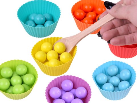 Układanka edukacyjna Montessori Mozaika Koraliki Kulki drewniane ZA4438