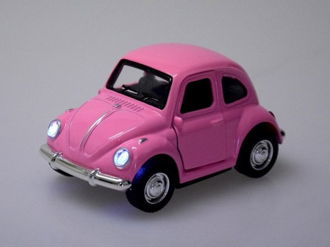 Autko Garbusek metalowy samochodzik otwierane drzwi światło dźwięk ZA4991