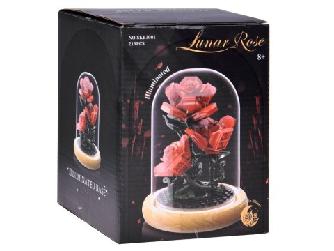 Klocki konstrukcyjne Podświetlana RÓŻA pod kopułą - kwiaty 219-ele ZA5901