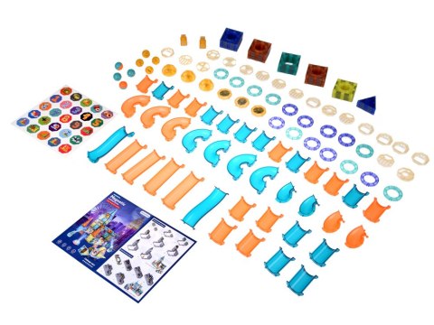 ŚWIECĄCE Klocki magnetyczne 3D - Zbuduj tor kulkowy KULODROM 116-ele ZA5894
