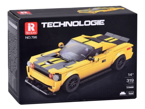 Klocki techniczne 319-elementów + naklejki Żółte Sportowe Auto ZA5260