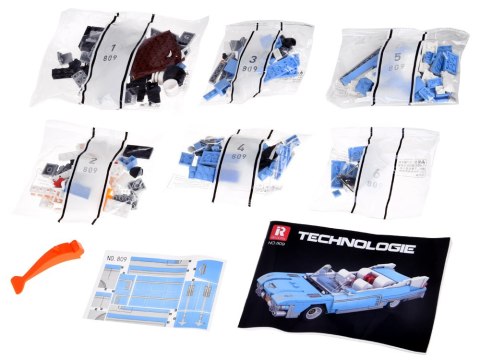 Klocki techniczne BŁĘKITNY KABRIOLET klasyka amerykańska 308-ele ZA5791