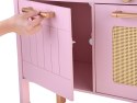 Urocza Różana Drewniana Kuchnia dla dzieci Palnik Zlew Garnki ZA5932