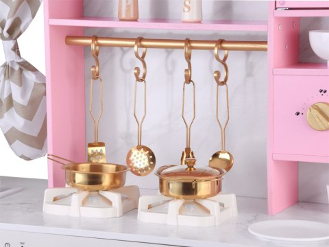 Duża kuchnia drewniana interaktywna glamour złote dodatki ekspres ZA5933