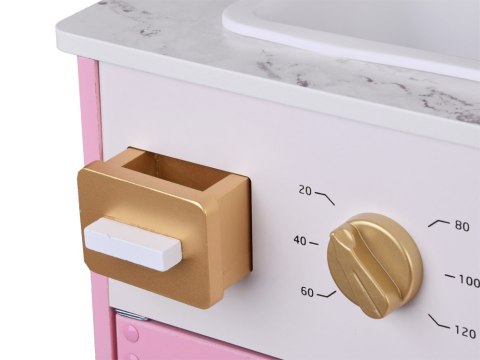 Duża kuchnia drewniana interaktywna glamour złote dodatki ekspres ZA5933