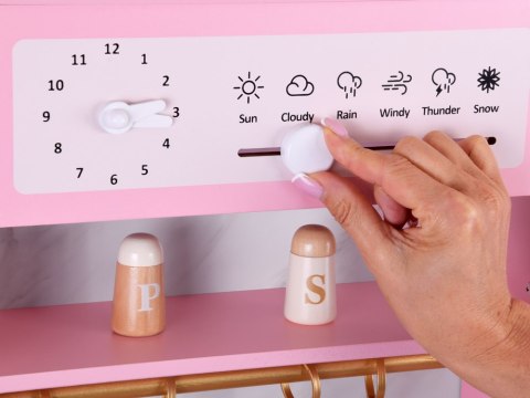 Duża kuchnia drewniana interaktywna glamour złote dodatki ekspres ZA5933