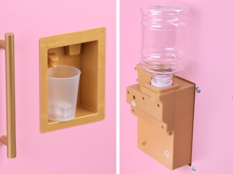 Duża kuchnia drewniana interaktywna glamour złote dodatki ekspres ZA5933