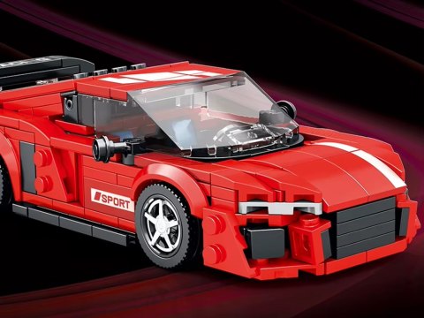 Klocki techniczne Auto CZERWONE w stylu sportowego coupe 373-ele ZA5782