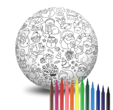 Piłka Balonowa do kolorowania wersja świąteczna MIKOŁAJ 30 cm