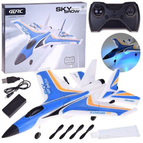 Samolot Sky Show Lekki Składany Samolot z Pianki z LED i Napędem USB RC0721