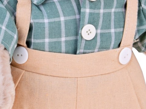 Pluszowy MIŚ - beżowy Franek 58cm w zielonej VINTAGE koszuli ZA5923 B