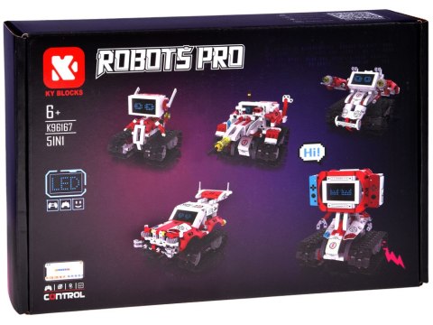 Klocki Techniczne Robots Pro 5w1 Zestaw z Pilotem i Ekranem LED RC0741