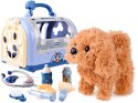 Interaktywny Piesek zestaw mały weterynarz akcesoria transporter ZA4356