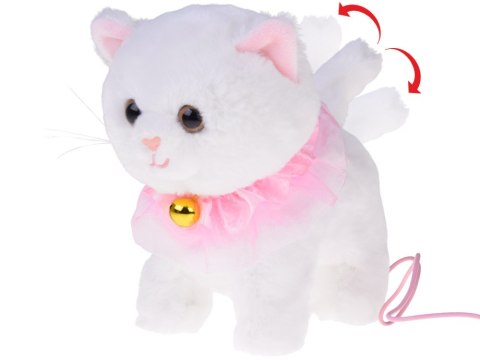 Kotek interaktywny chodzi na smyczy miauczy rusza ogonkiem ZA5592