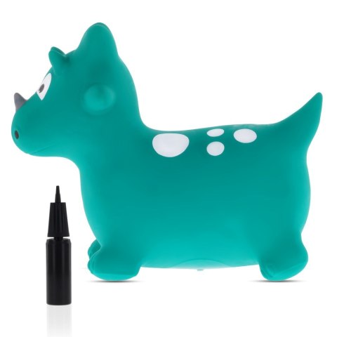 Skoczek gumowy dla dzieci DINO 59 cm zielony do skakania z pompką