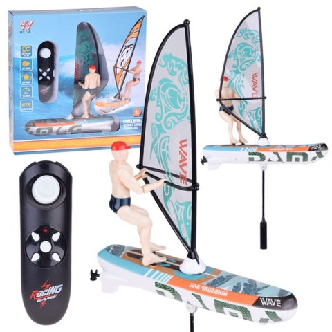Zdalnie sterowany świecący WINDSURFER pływający na pilota RC0740