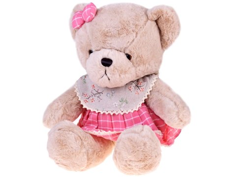 Pluszowy MIŚ - beżowa Zuzia 58cm w różowej VINTAGE sukience ZA5923 C