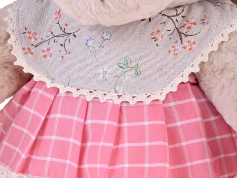 Pluszowy MIŚ - beżowa Zuzia 58cm w różowej VINTAGE sukience ZA5923 C