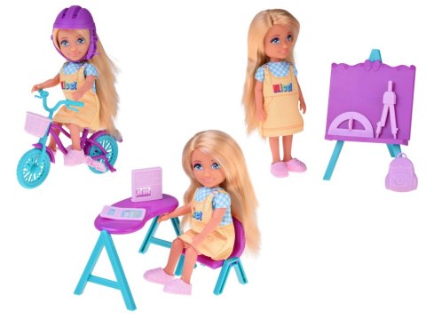 Anlily Duży zestaw RODZINA LALEK Kuchnia i mebelki + szkoła i praca ZA5699