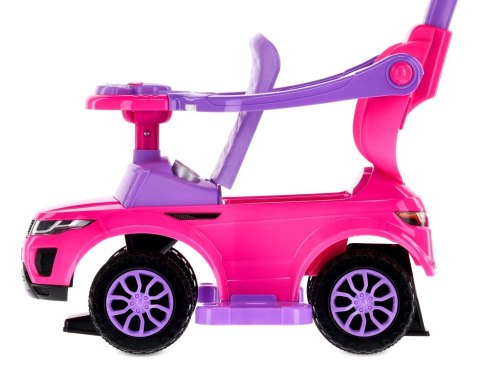 Jeździk pchacz chodzik dla dziecka z rączką i obejmą Sport car różowy